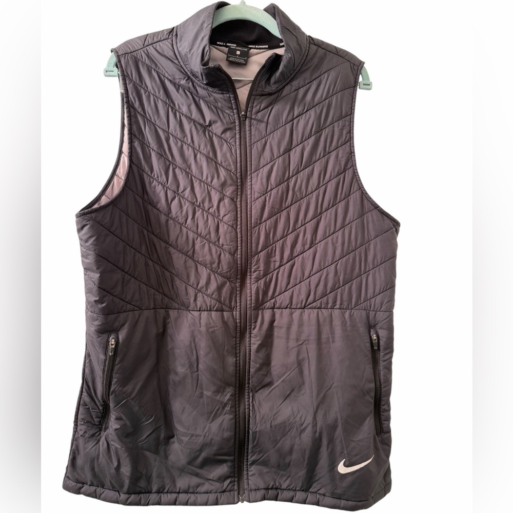 NWT Nike Men's Aerolayer Thermal Running Vest Full-Zip Black Size Large